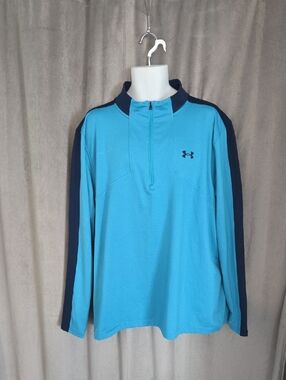 Under Armour XXL Blue and Navy Quarter-Zip Performance Shirt